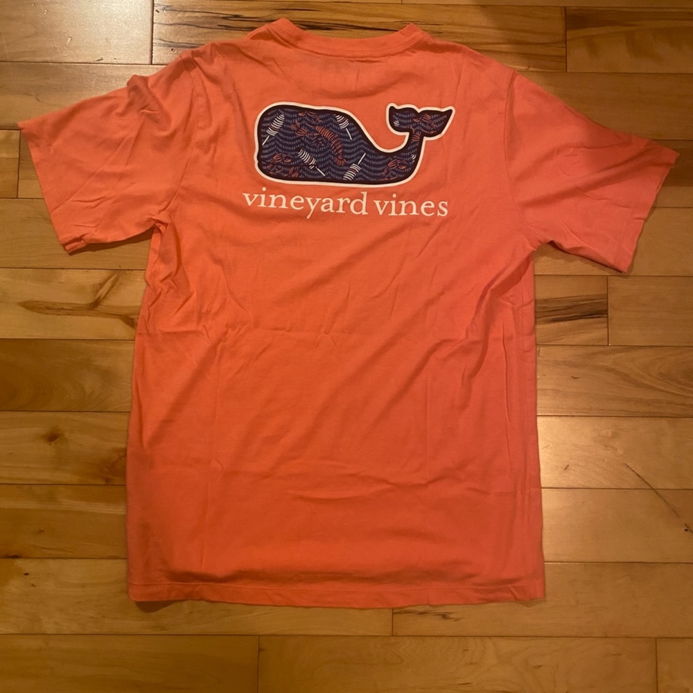 Vineyard Vines Men's Vibrant Orange Tee - Picture 2 of 3